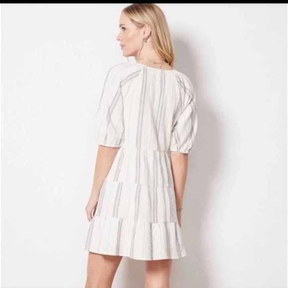 Evereve Alexia Tiered Cotton Mini Dress
 size Large - Picture 3 of 12